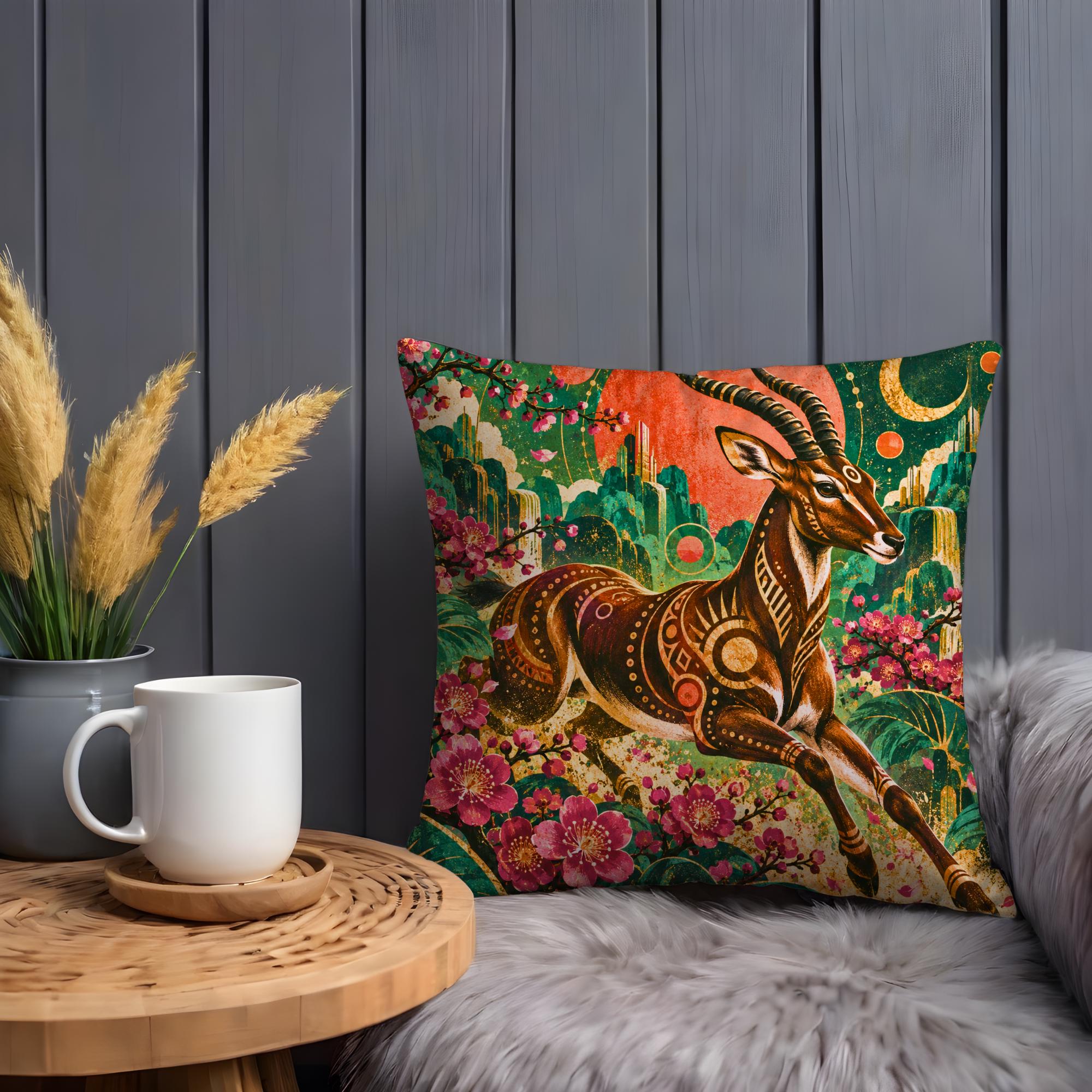 Celestial Desert Antelope Pillow Cover - Image 3