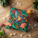 Jeweled Kingfisher and Lotus Pond Pillow Cover