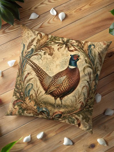 Regal Ring-Necked Pheasant Pillow Cover