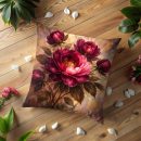 Burgundy Peony Bouquet Pillow Cover